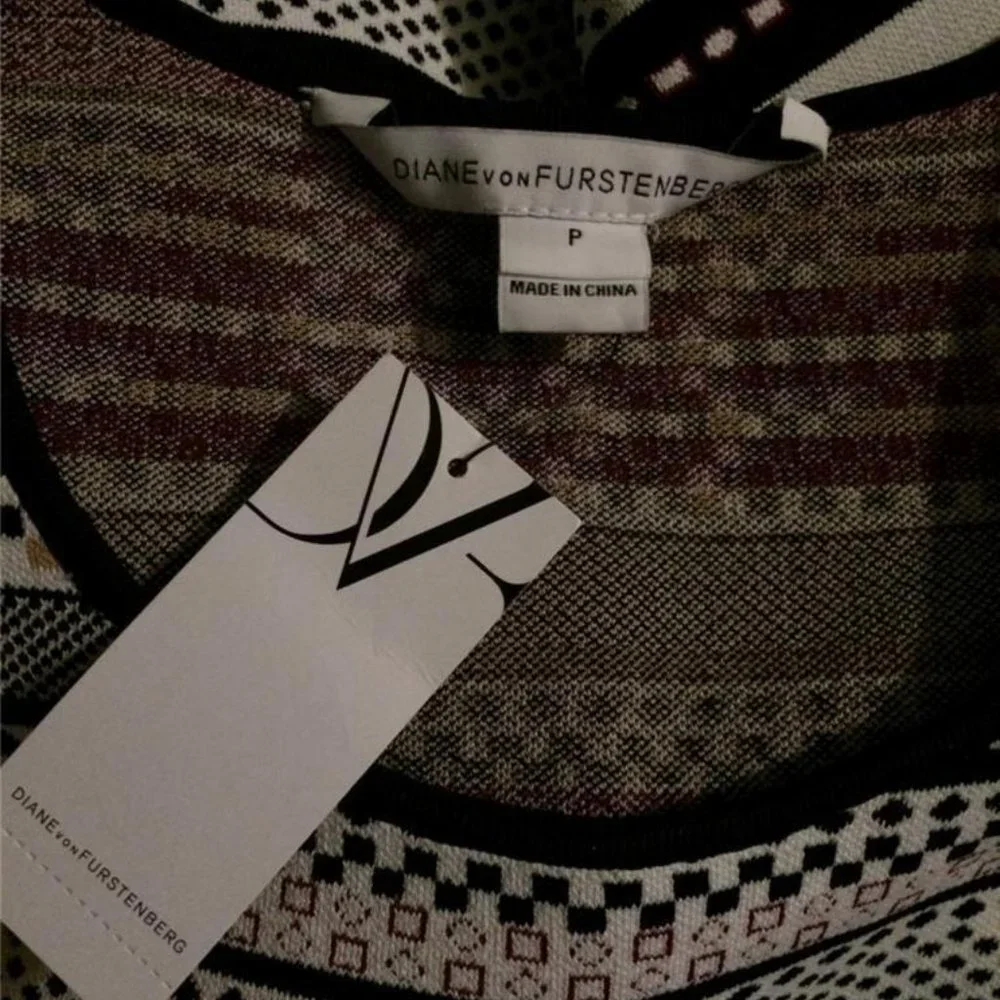 DVF Diane Von Furstenberg ELEANOR Stretch Fit and Flare Dress Banded Dot - Picture 9 of 12